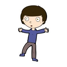 comic cartoon startled boy N9