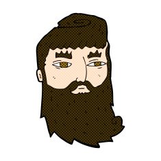 comic cartoon bearded man N13