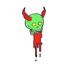 comic cartoon spooky halloween skull N3
