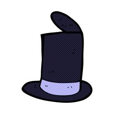 comic cartoon old top hat N4