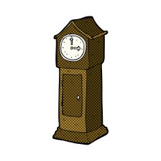 comic cartoon grandfather clock N3