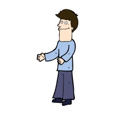 comic cartoon man shrugging shoulders N11