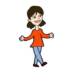 comic cartoon woman with no worries N12