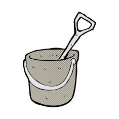 comic cartoon bucket and spade N3