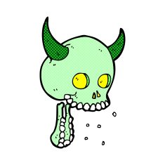 comic cartoon spooky skull N43