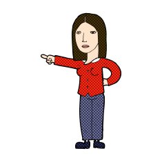 comic cartoon woman pointing N57