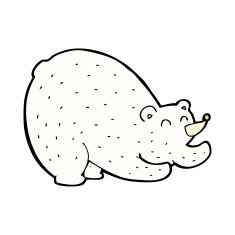comic cartoon stretching polar bear