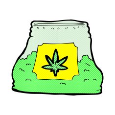 comic cartoon bag of weed N3