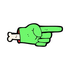 comic cartoon pointing zombie hand symbol