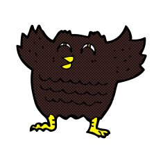 comic cartoon black bird N2