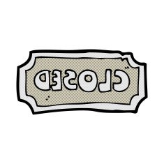 comic cartoon closed sign N2