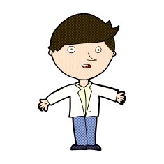 comic cartoon man in casual jacket N3