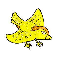 comic cartoon garden bird N11