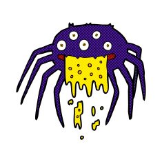 comic cartoon gross halloween spider N5