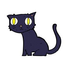 comic cartoon black cat N6