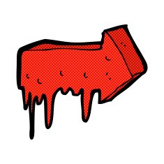 comic cartoon bloody pointing arrow