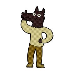 comic cartoon werewolf with idea N2