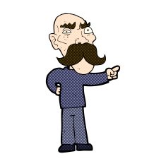 comic cartoon annoyed old man pointing N3
