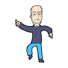 comic cartoon angry old man N43