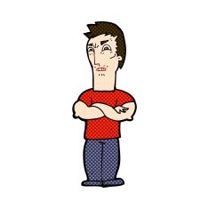 comic cartoon annoyed man with folded arms N5