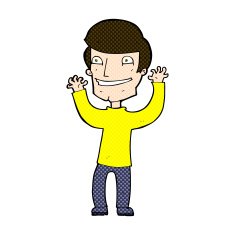 comic cartoon excited man N21