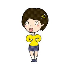 comic cartoon surprised woman N69