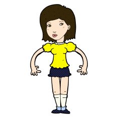 comic cartoon woman looking sideways N3