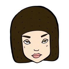 comic cartoon annoyed female face N3