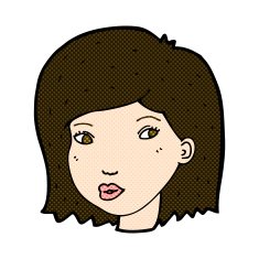 comic cartoon female face N47