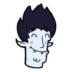 comic cartoon happy vampire head N3