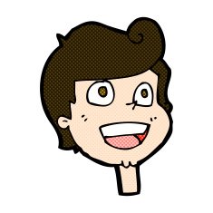 comic cartoon happy face N15