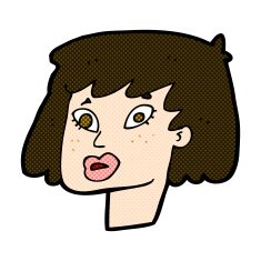 comic cartoon pretty female face N29