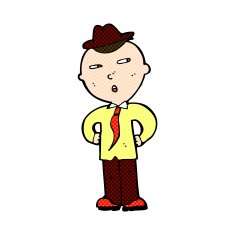 comic cartoon man wearing hat N3