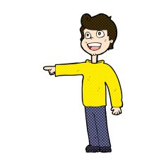 comic cartoon man pointing and laughing N9