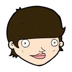 comic cartoon happy female face N55