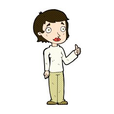 comic cartoon woman giving thumbs up symbol N20