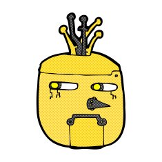 comic cartoon robot head N21