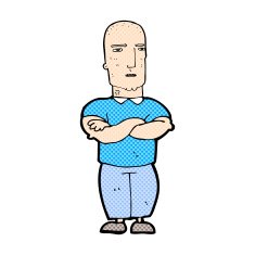 comic cartoon annoyed bald man N3