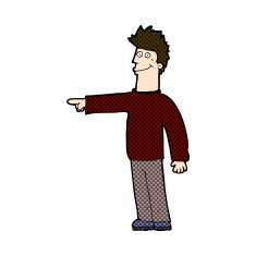 comic cartoon happy pointing man N5