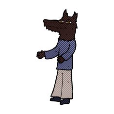comic cartoon wolf man N16
