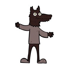 comic cartoon wolf man N17