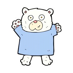 comic cartoon cute polar bear N12