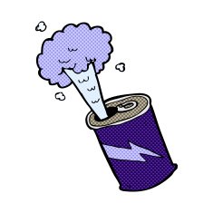 comic cartoon fizzing soda can N11