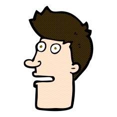 comic cartoon shocked male face N3