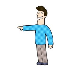 comic cartoon pointing man N26