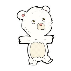 comic cartoon cute polar bear N14