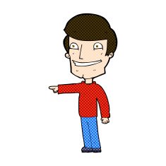 comic cartoon happy man pointing N18