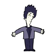 comic cartoon vampire man N34