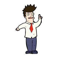 comic cartoon man with idea N29
