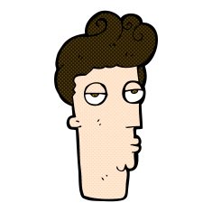 comic cartoon bored man's face N3